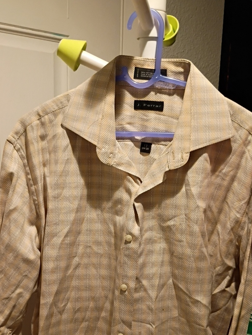 jf j.ferrar Tan Plaid Long-Sleeve Button-Down Shirt